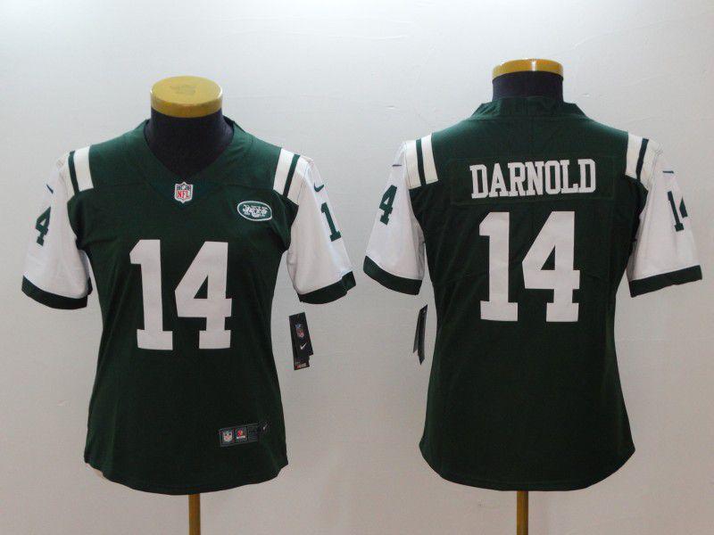 Women New York Jets #14 Darnold Green Nike Vapor Untouchable Playe NFL Jerseys